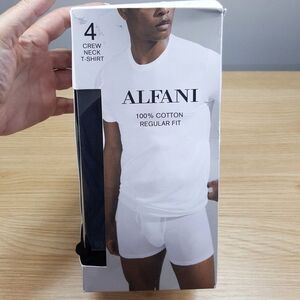 ALFANI Shirt Mens XL Black 4-Pack Crewneck T-Shirt 100% Cotton Tagless Crew
